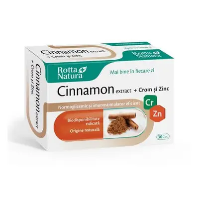 Estratto di Cannella + Cromo e Zinco, 30 capsule, Rotta Natura