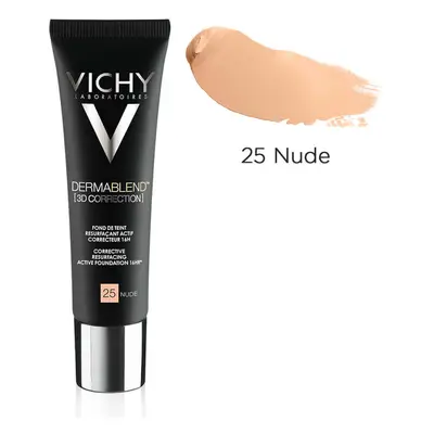 Vichy Dermablend - 3D Fondotinta Coprente per Pelle Grassa Tonalità 25, 30ml