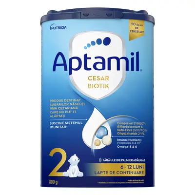 Latte in polvere Aptamil CesarBiotik 2, 6-12 mesi, 800 g, Nutricia