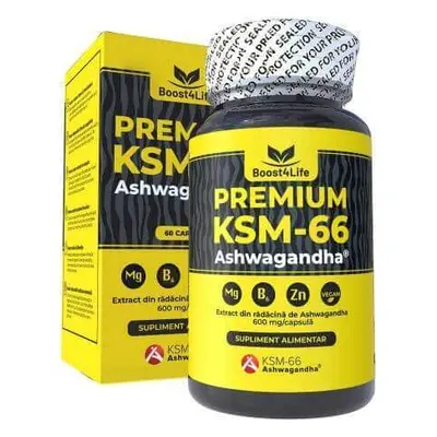 Estratto di radice di Ashwagandha KSM-66 Premium, 60 capsule vegane, Boost4Life