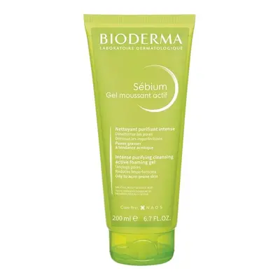 Bioderma Sebium - Gel Moussant Actif Gel Detergente Purificante, 200ml