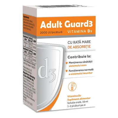 Adult Guard3 2000 UI Vitamina D3, 10 ml, Evital