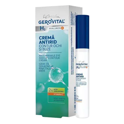 Crema Antirughe Contorno Occhi e Labbra 2% Acido Ialuronico, Gerovital H3 Hyaluron C, 15 ml, Far