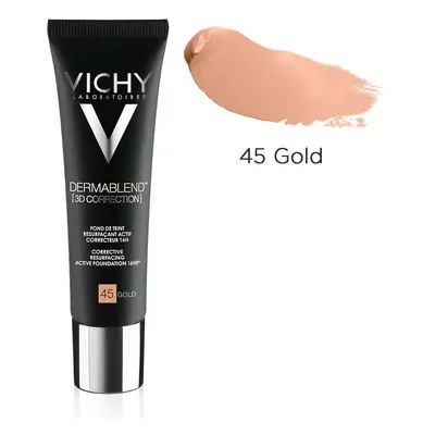 Vichy Dermablend - 3D Fondotinta Coprente per Pelle Grassa Tonalità 45, 30ml