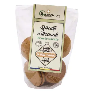 Biscotti vegani artigianali senza zucchero con frutta secca, 150g, Econatur