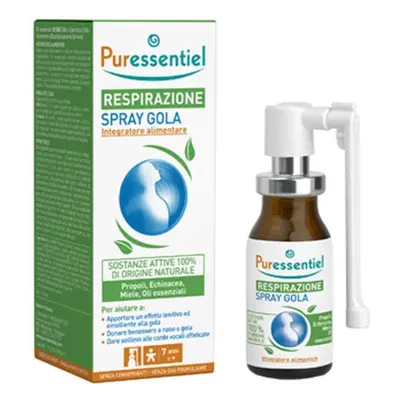 Puressentiel Respirazione - Spray Gola ai 4 Oli Essenziali, 15ml