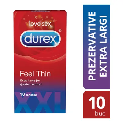 Preservativi Feel Thin XXL, 10 pezzi, Durex