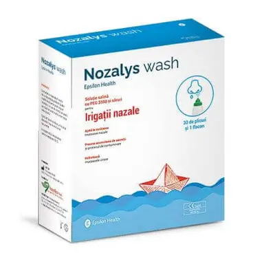 Soluzione salina per irrigazione nasale + dispositivo Nozalys Wash, 30 buste + 1 flacone da 240 