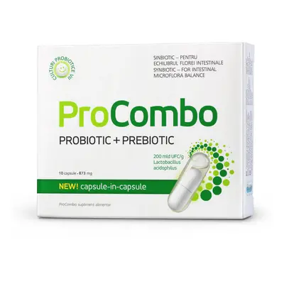 Probiotico + Prebiotico per l'equilibrio della flora intestinale ProCombo, 10 capsule, Vitaslim