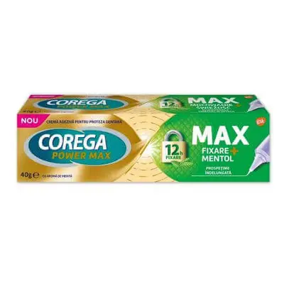 Crema adesiva per protesi Max Fixare +, Mentolo, 40 gr, Corega