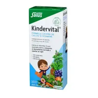 Kindervital® formula liquida di calcio e vitamine, 250 ml, Salus