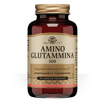 Amino Glutammina 500 mg, 50 capsule vegetali, Solgar