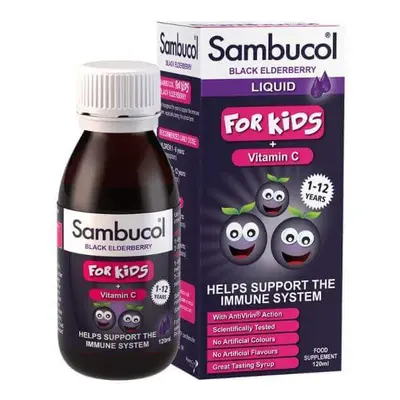 Sciroppo con sambuco nero e vitamina C per bambini, 120 ml, Sambucol