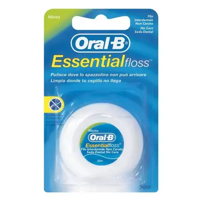 Oral-B Essential Floss Filo Interdentale Non Cerato al Sapore di Menta, 50 Metri