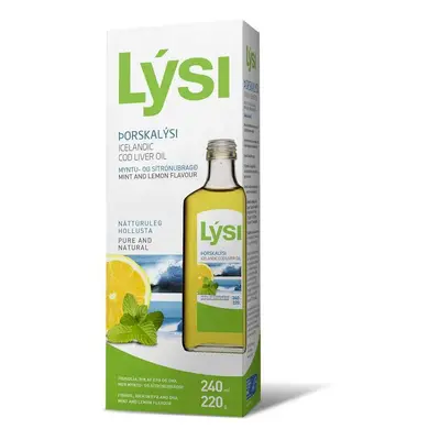 Olio di fegato di merluzzo al gusto di limone e menta, 240 ml, Lysi