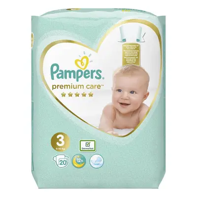 Pannolini, n. 3, Premium Care, 6-10 Kg, 20 pezzi, Pampers