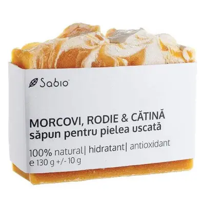 Sapone naturale per pelli secche con carote, melograno e olivello spinoso, 130 g, Sabio