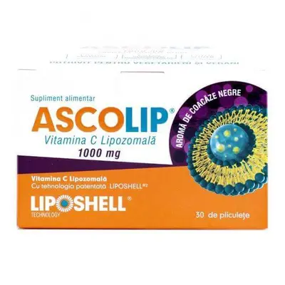 Vitamina C liposomiale al gusto di ribes, 1000 mg, 30 buste, Liposhell