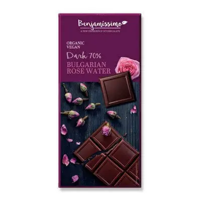 Cioccolato biologico con acqua di rose, 70 g, Benjamissimo