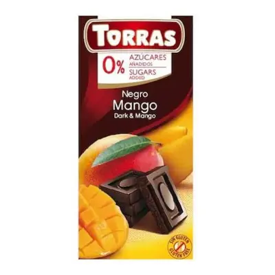 Cioccolato fondente con mango senza zucchero e glutine 75g TORRAS