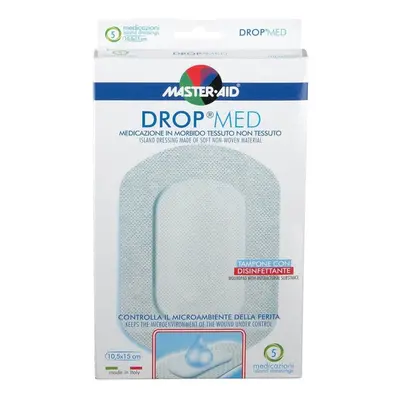 Master-Aid Drop Med - Medicazione in TNT Autoadesiva 10.5 x 15cm, 5 Medicazioni