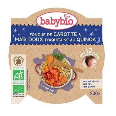 Menu Purea Bio di carota, mais dolce e quinoa, +12 mesi, 230g, BabyBio