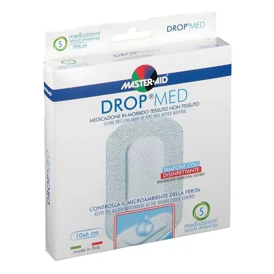 Master-Aid Drop Med - Medicazione in TNT Autoadesiva 10 x 6cm, 5 Medicazioni