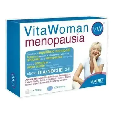 Integratore Vitawoman Menopause per il sollievo dei sintomi della menopausa, 60 capsule, Eladiet