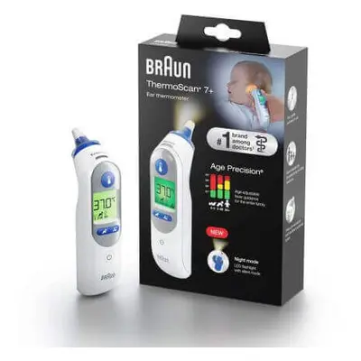 Termometro auricolare per bambini ThermoScan7+ con Age Precision, 1 pezzo, Braun