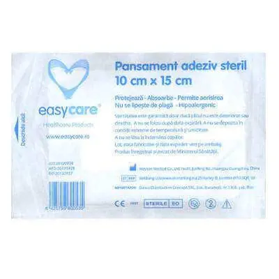 Medicazione adesiva sterile con tampone assorbente, 10x15 cm, EasyCare