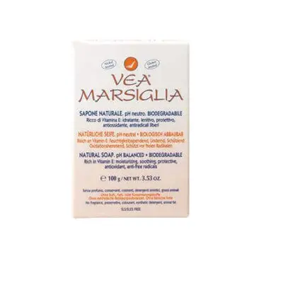 Sapone naturale biodegradabile, Vea Marsiglia, 100 g, Hulka