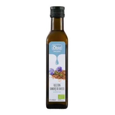 Olio di semi di lino biologico spremuto a freddo, 250 ml, Obio