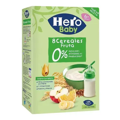 8 Cereali con frutta, +6 mesi, 340 gr, Hero Baby