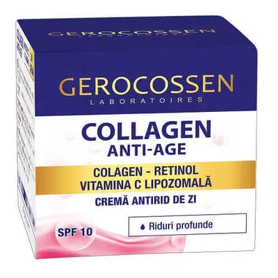 Crema da giorno antirughe al collagene antietà per rughe profonde, 50 ml, Gerocossen