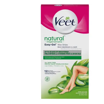 Strisce di cera per piedi all'aloe vera, 12 pezzi, Veet