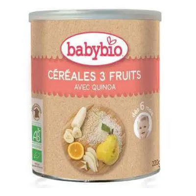 Cereali bio con 3 frutti e quinoa, 220 g, Babybio