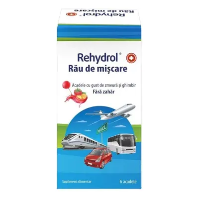 Lecca-lecca al gusto di lampone senza zucchero per il mal d'auto Rehydrol, 6 lecca-lecca, MBA Ph