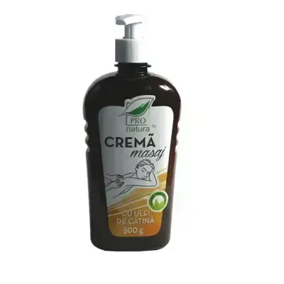 Crema da massaggio con olio di olivello spinoso, 500 g, Pro Natura