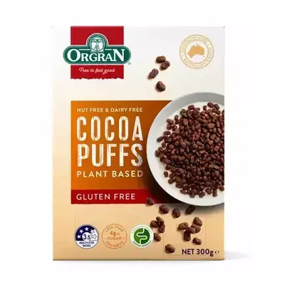 Cereali espansi con cacao, 300 g, Orgran