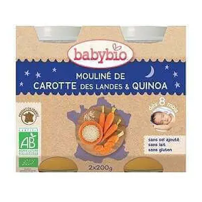 Purea di carote e quinoa bio, +8 mesi, 2X200g, BabyBio