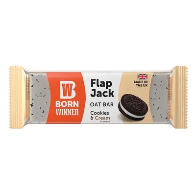 Barretta di avena al cioccolato bianco con biscotti alla crema Flap Jack, 100 g, Born Winner