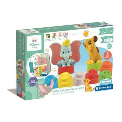 Set cubo educativo morbido Simba e Dumbo Disney, 10-36 mesi, Clementoni