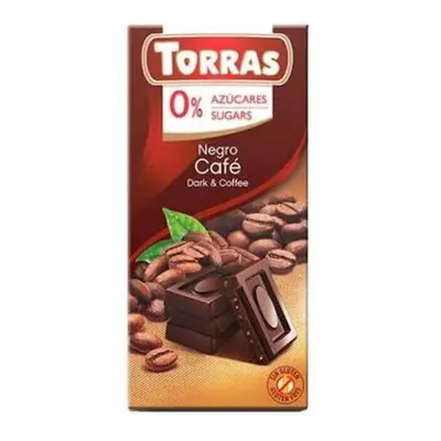 Cioccolato fondente al caffè senza zucchero e senza glutine 75g TORRAS