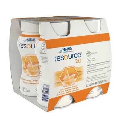 Risorsa 2.0 con ananas e mango, 4 x 200 ml, Nestle