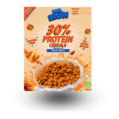 Cereali proteici con burro di arachidi, vegani, senza zucchero e senza glutine, 250 g, Mister Ir