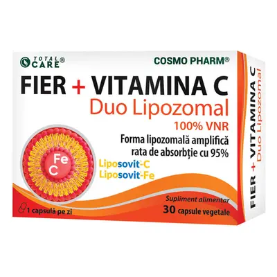 Ferro + Vitamina C Duo Lipozomal, 30 capsule, Cosmopharm