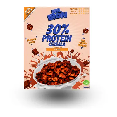 Cereali proteici al cioccolato, vegani, senza zucchero e senza glutine, 250 g, Mister Iron