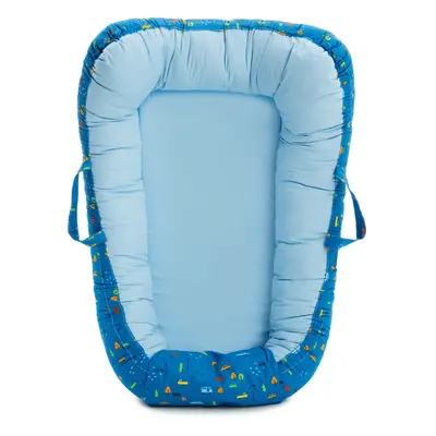 Baby Nest con due bambine, +0 mesi, Blu/Masinute, Twindeco