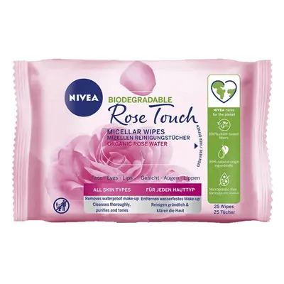 Nivea Rose Touch Salviette detergenti micellari, 25 pezzi, Nivea