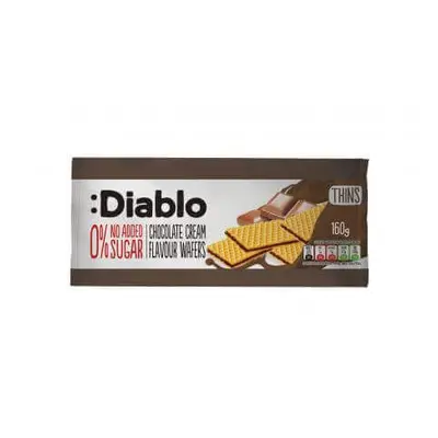 Wafer senza zucchero con ripieno di cioccolato, 160 g, Diablo